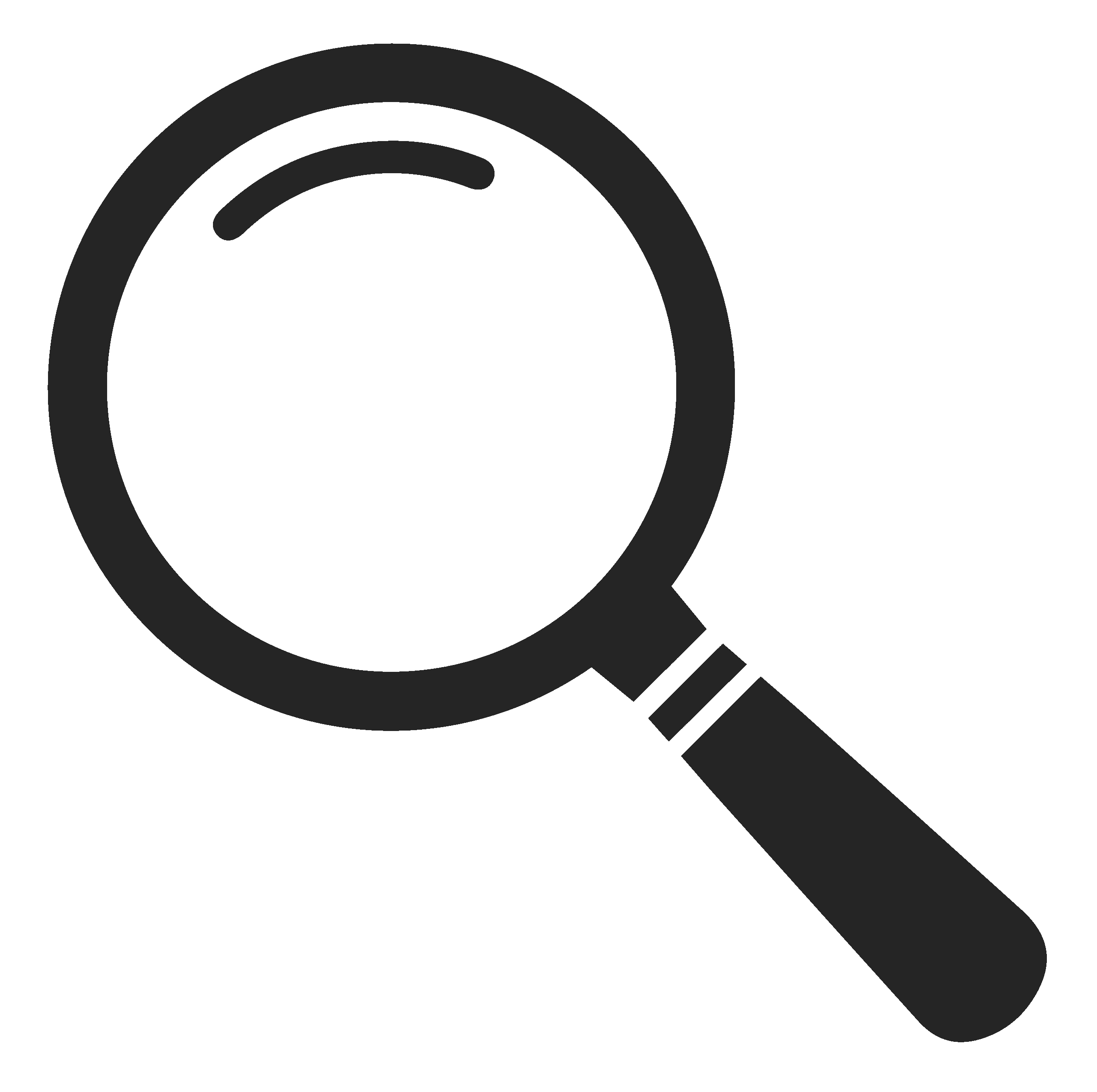 Black magnifying glass search icon