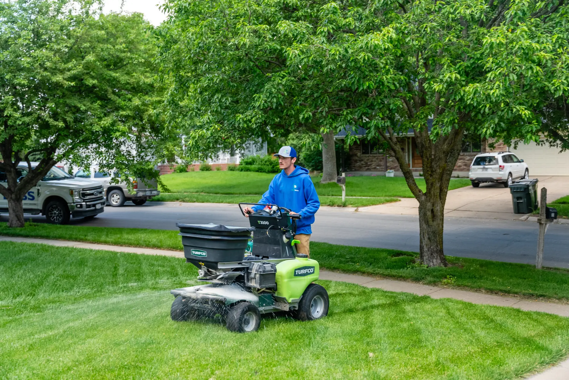 Healthy, well-maintained Lincoln, Nebraska lawn after a properly timed Yard Boss fertilization and weed control treatment